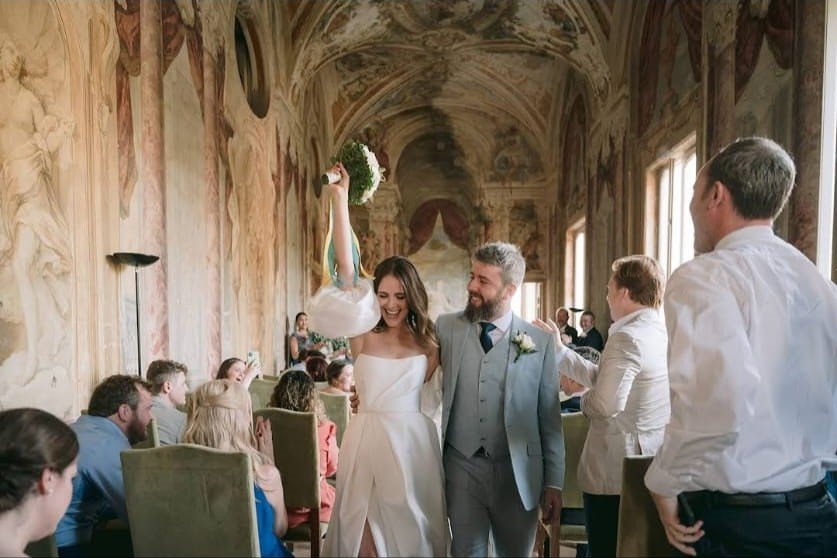 Ceremony in the frescoed Pannini Gallery