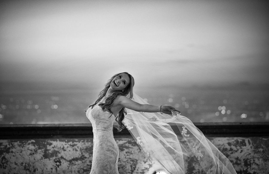 Portrait of the bride on the terrace
